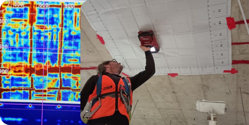 Concrete scanning equipment and scan display